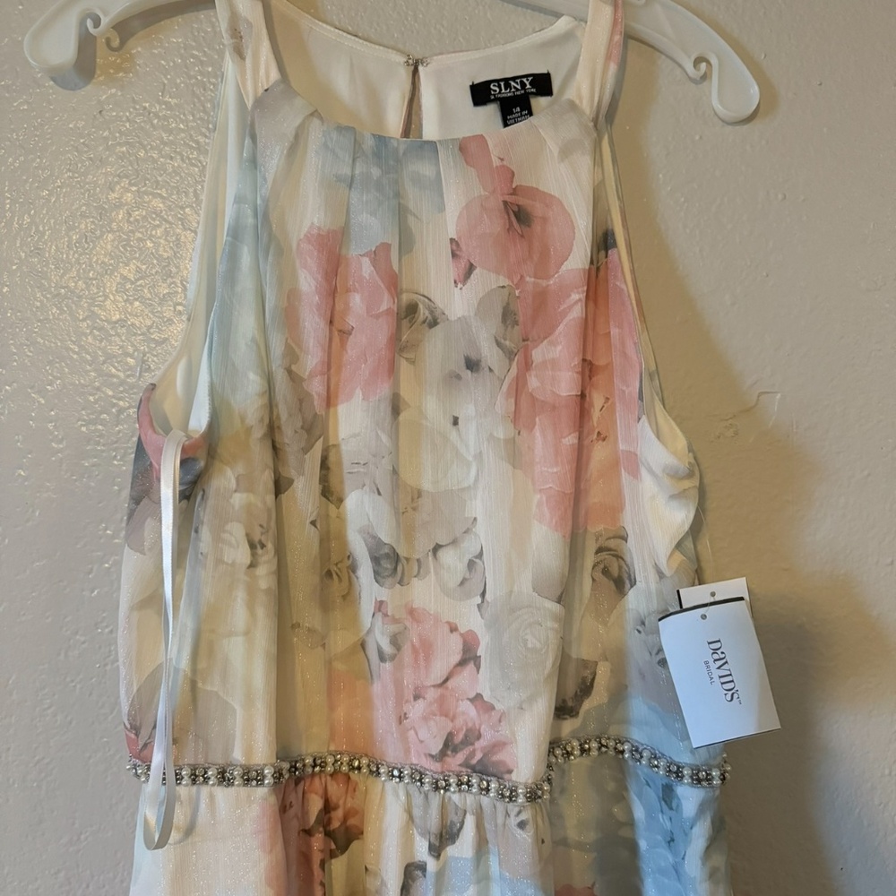 David’s Bridal Floral Bridesmaids dress